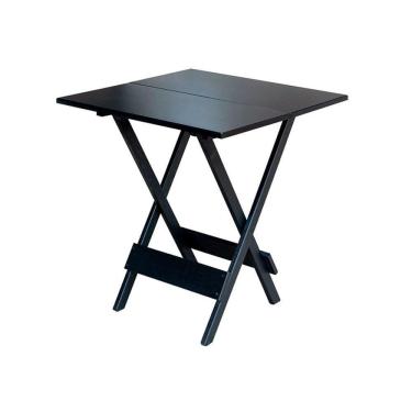 Imagem de Mesa Para Bar E Café Dobrável De Madeira 70x70 - Preto