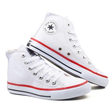 Imagem de Tenis  Botinha Feminino Nyc Shoes ALL Adulto Casul, Branco, 36