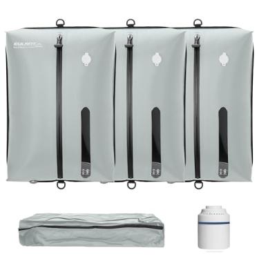 Imagem de Sacos de vácuo reutilizáveis para viagens com bomba, bolsa profissional à prova d'água IPX8 de compressão a vácuo para malas de viagem, organizadores de embalagem para embalagem de roupas (pacote com