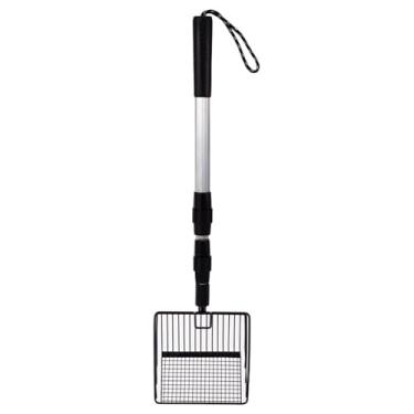 Imagem de Baoblaze Pá de metal para de fezes de galinha, pá ajustável de 22,44-41,73 polegadas, resistente para peneira de areia de galinheiro, Black Scooper