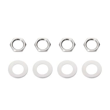 Imagem de Banworks Metric Thread 9 mm M9 Porcas de entrada e saída de guitarra para importação Strat Tele Les Paul Conjunto de 4 JT/XNLS-01 cromado