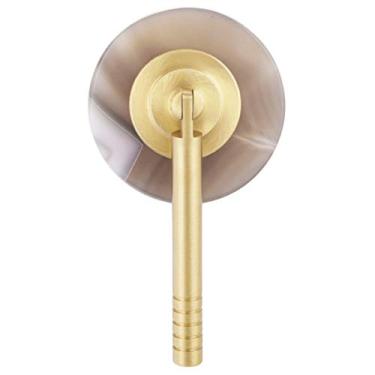 Imagem de Rockcloud Puxador de gaveta de fatia de ágata com parafuso, puxador de porta feito à mão para armário guarda-roupa cozinha armário decorativo, cor natural