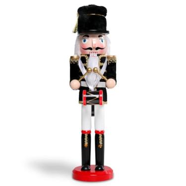 Imagem de Vipush Soldado Quebra-Nozes de Madeira de Natal - Enfeite de 38 cm Estilo Rei do Gelo Figura de Mesa Decoração de Fantoche de Natal Pingente de Boneca para Festa Loja em Casa