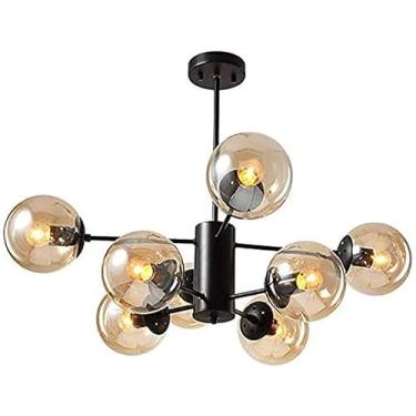 Imagem de Lustres Sputnik de latão 6 luzes, luminárias de teto industriais rústicas de meados do século, luminárias pendentes compatíveis, decoração moderna