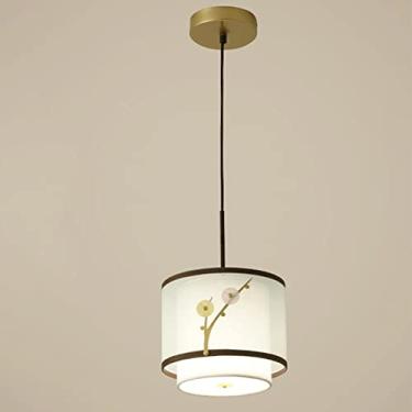 Imagem de Lustre moderno estilo chinês moderno lustre LED, luz pendente de lanterna de pano, luminária suspensa de teto clássica interna para quarto cabeceira sala de estar corredor jantar cozinha ilh