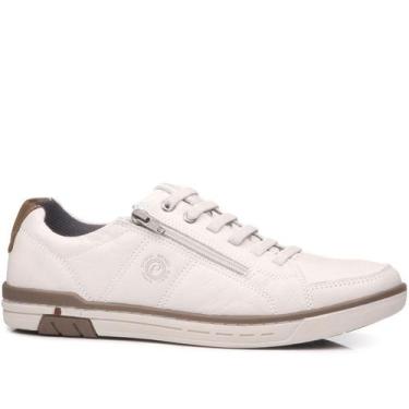 Imagem de Sapatênis Masculino Original Pegada Calce Fácil Ziper Couro, Milk, 41