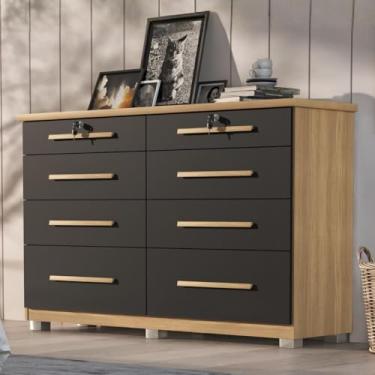 Imagem de Comoda Monza 8 Gav Com Pés Teka/onix