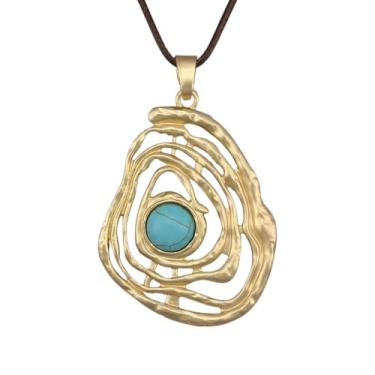 Imagem de Jeilwiy Colar feminino boho estilo hippie, grosso, longo, de couro, gargantilha preta, boêmio, Couro sintético, Sem Pedra Preciosa