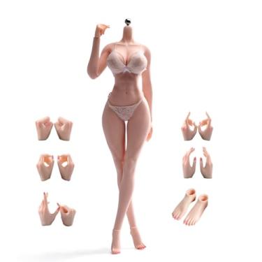Imagem de RoofWorld 1/6 Scale Female Body, 12inch Muscler Fitness Seamless Body Super Flexible Pale Skin Figure Stainless Steel Skeleton Miniature Soldier Action Figure Model Collection Doll