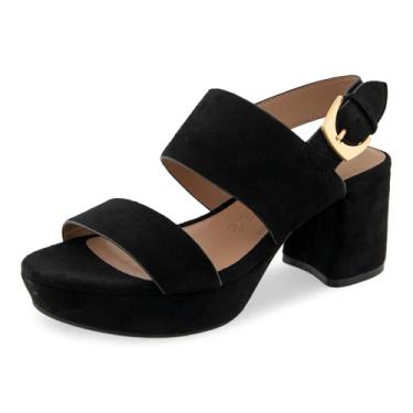 Imagem de Aerosoles Sandália feminina de salto Camilia, Camurça sintética preta, 34