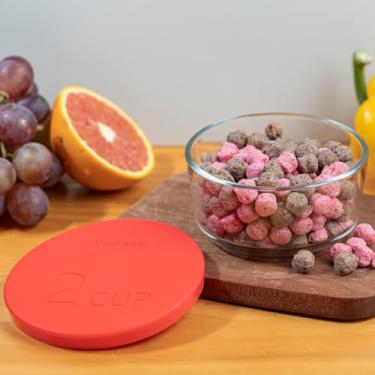 Imagem de 1 peça de tampa de tigela de silicone vermelha para pirex e âncora 7200-PC 2 xícaras, tampa de 12 cm de diâmetro (vermelha)