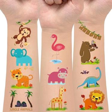 Imagem de 2 folhas de adesivos de animais com glitter metálico, para artigos de festa temática da selva, decorações de aniversário de zoológico, lembrancinhas de festa de aniversário, enchimentos de sacolas