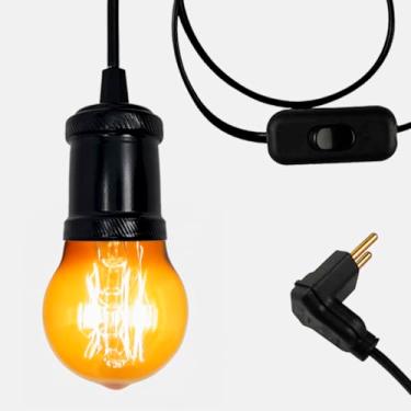 Imagem de Pendente de Tomada 1 M Interruptor E Bocal E-27 Aluminio Chanfrado