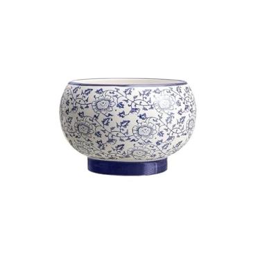 Imagem de Vasos de plantas Vaso de cerâmica porcelana azul e branca estilo chinês, luz para casa, sala estar luxuosa, vaso orquídea(Grande)