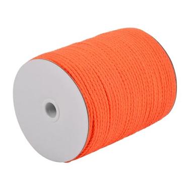 Imagem de CAQUBO Cordão de macramê trançado 6 mm x 96 jardas, cor laranja, cordão de algodão natural não branqueado, corda trançada para artesanato, corda em forma de invólucro macio, suprimentos de macramê