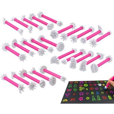 Imagem de GEOCCI Ferramentas de pétalas de flores para pintura de pontos, ferramenta de pontilhamento de 50 formas de pétalas, ferramentas de arte de mandala para pedras, ferramentas de gravação para pintar