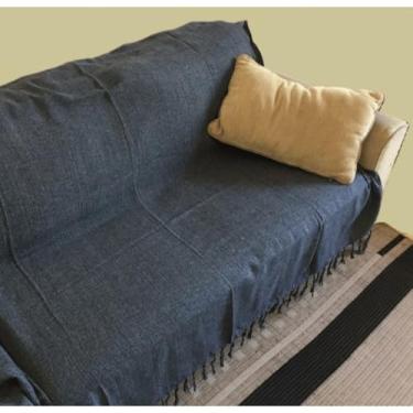 Imagem de Manta para Sofá Gigante 100% Algodão Artesanal Decorativa Mesclada – Conforto e Estilo para Sofá e Cama (CINZA CHUMBO)