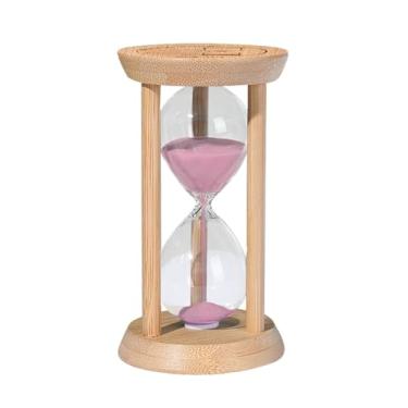 Imagem de Temporizador de areia de 30 minutos, ampulheta pequena de 30 minutos, temporizador de vidro com moldura de madeira, relógio de areia, mini relógio de areia para temporizador de escova de dentes