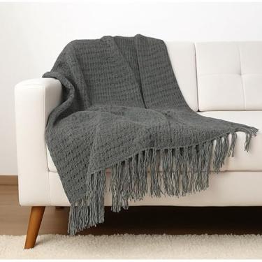 Imagem de Manta para Sofá Artesanal Favo de Mel 100% Algodão – Xale Decorativo Macio e Aconchegante para Sofá e Poltrona (Cinza)