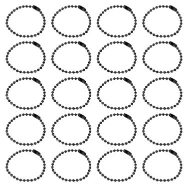 Imagem de Generic 30 peças, corrente de contas de 12 cm, corrente de bola de metal com conectores para chaveiro, enfeite pendurado, etiqueta, joias, colar, decoração de Natal, preta