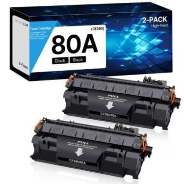 Imagem de Cartucho de toner MCYCOLOR 80A preto de alto rendimento, pacote com 2