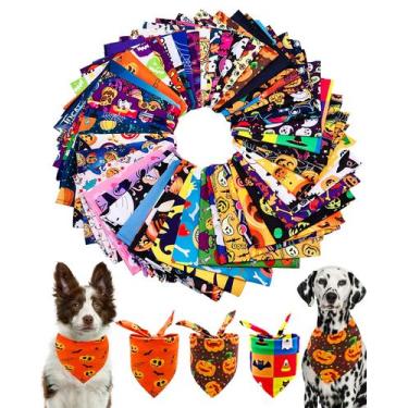 Imagem de Bandanas para cães PET SHOW Halloween, pacote com 50, GG, laváveis