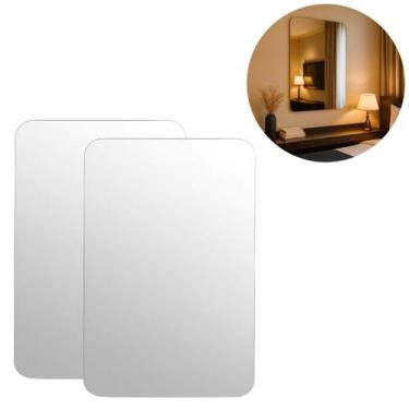 Imagem de 2 Espelhos Decorativo Acrílico 30x40cm P/ Quarto Sala Hotel - Top Útil