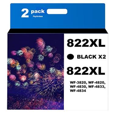 Imagem de Cartuchos de tinta 822XL remanufaturados para Epson 822 XL T822 para Epson Workforce Pro WF-3820 WF-3823 WF-4820 WF-4830 WF-4833 WF-4834 Impressora (2 Preto)