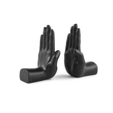 Imagem de Aparador Em Poliresina De Livros Mãos Mart Preto