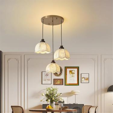 Imagem de Luminária pendente contemporânea de LED para restaurante, bar estilo francês retrô, balcão, café, quarto, escritório, quarto de hotel, lavabo, corredor, escada (BA 3 lâmpadas)