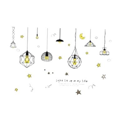 Imagem de XLWLLNJ Adesivos de Parede, Arte de Parede, Murais, Fundo de TV, Pôster, Papel de Parede Decorativo, Adesivos de Parede Removíveis para Sala de Aula, Quarto, Lustre