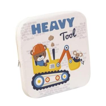 Imagem de Milageto Assento Elevatório Infantil para Cadeiras de Jantar, Almofada Quadrada com Recursos Antiderrapantes E Alças, Escavadora, 40cm x 40cm x 5cm