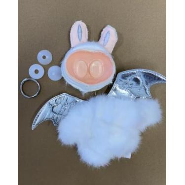 Imagem de Boneca de pelúcia de 17 cm, material em Y, semiacabado, só precisa adicionar material de enchimento. Incluindo tecido, rosto, mão, acessórios para pés (dinossauro branco)