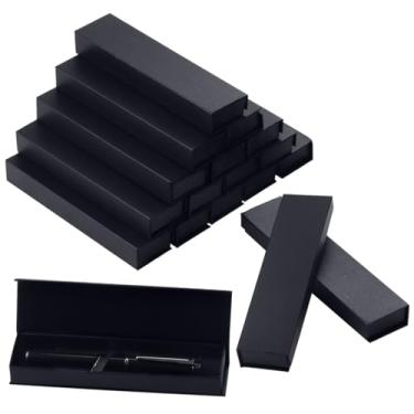 Imagem de Caixa de presente de aniversário de negócios com caneta esferográfica, caixas de presente vazias de papel kraft, almofada, fecho magnético em caixas de papel de coleção para presente vazio