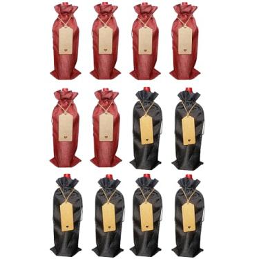 Imagem de Pacote com 12 sacos de presente de azeite de oliva de serapilheira premium com etiquetas de presente – Capas reutilizáveis de juta com cordão, ideais para Natal, casamentos, festas, degustações às