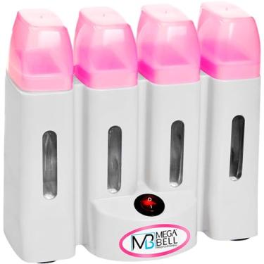 Imagem de Mega Bell, Aquecedor de cera refil profissional, Refil Magic, Capacidade de 1 a 4 refis, Tampa rosa com a base branca