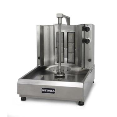 Imagem de Assador de Churrasco Grego a Gás Metvisa 2 Queimadores Espeto Rotativo 220V ACGE2220M605