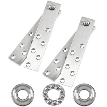 Imagem de Conjunto de dobradiças ocultas de aço inoxidável de 360 graus para portas e armários secretos, dobradiça invisível para portas de madeira pesada, inclui dois conjuntos