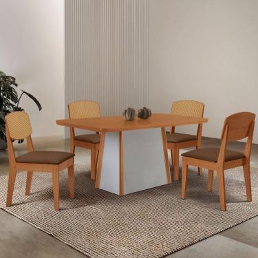 Imagem de Mesa Jantar Diane 120cm Tampo Mdf Lam 4 Cadeiras