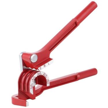 Imagem de Dobrador de tubo manual 3 em 1, ferramenta de dobra ajustável de 0-180° para cobre, latão, alumínio, aço fino, serve para tubos de 1/4, 5/16 e 3/8
