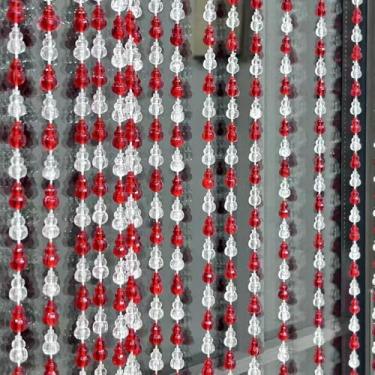 Imagem de ave split Cortina de contas com contas de acrílico estrela contas de porta penduradas cortinas com borla divisória de quarto decoração de tela para porta janela sala de estar casamento 055hl (vermelho