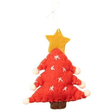 Imagem de Conjunto de enfeites de feltro para Natal, decoração de árvore de férias artesanal, decorações tradicionais penduradas para árvores, festas e vitrines