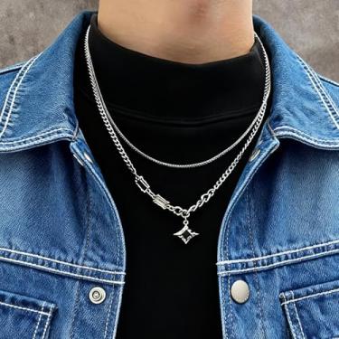 Imagem de Conjunto de colar de coração para mulheres, gargantilha em camadas e pingente de corrente para esposa, mãe, amantes, aniversário, mulheres, 1 peça (prateado)