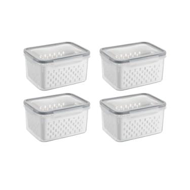 Imagem de Kit 4 Organizadores de Geladeira 1,75L Clear Fresh – Porta Legumes, Frutas e Verduras Acrílico Transparente