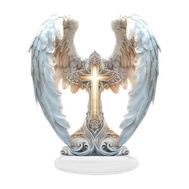 Imagem de KiBcsLic Centro de mesa decorativo com cena natalina 2D, estético e criativo, com base em acrílico, para estante, sala de estar e festas, Cruzar