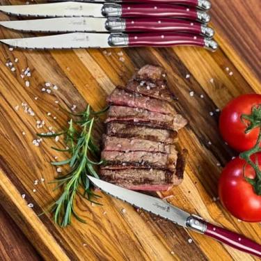 Imagem de Lets Eat It, Faqueiros, Kits de Facas, Colheres, Espátulas e Saca-Rolhas – Variações de Cores e Modelos Laguiole (Bordeaux, Kit 6 Facas Luxo)