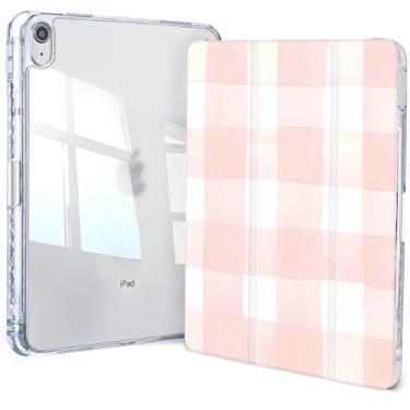 Imagem de Jngnpn Capa para iPad A16 11ª geração 11 polegadas 2025, iPad 10ª geração 10,9 polegadas 2022, capa fina com três dobras transparente traseira transparente com suporte para lápis e capa hibernar