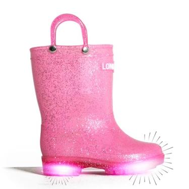 Imagem de Botas de chuva infantis Lone Cone Rubber Glitter, Glitter rosa, 5 Toddler