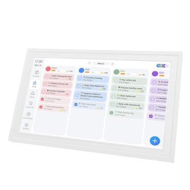 Imagem de SUNGOOYUE Calendário Digital Inteligente, Porta-retratos Com Tela Sensível Ao Toque de 15,6 Espaços e Organizador Familiar para Montagem na Parede de Escritório Doméstico ou Suporte de (Branco Puro)
