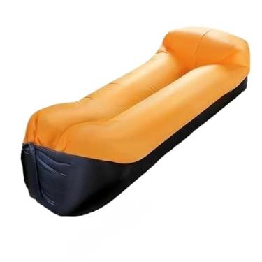 Imagem de Sofá-Cama Inflável para Preguiçosos - Portátil para Acampamento, Sesta, Praia e Uso Interno(laranja)